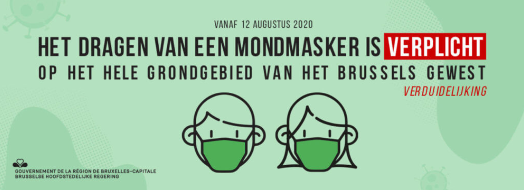 Verplichting om een mondmasker te dragen in het Brussels Hoofdstedelijk Gewest - Verduidelijking voor fietsers