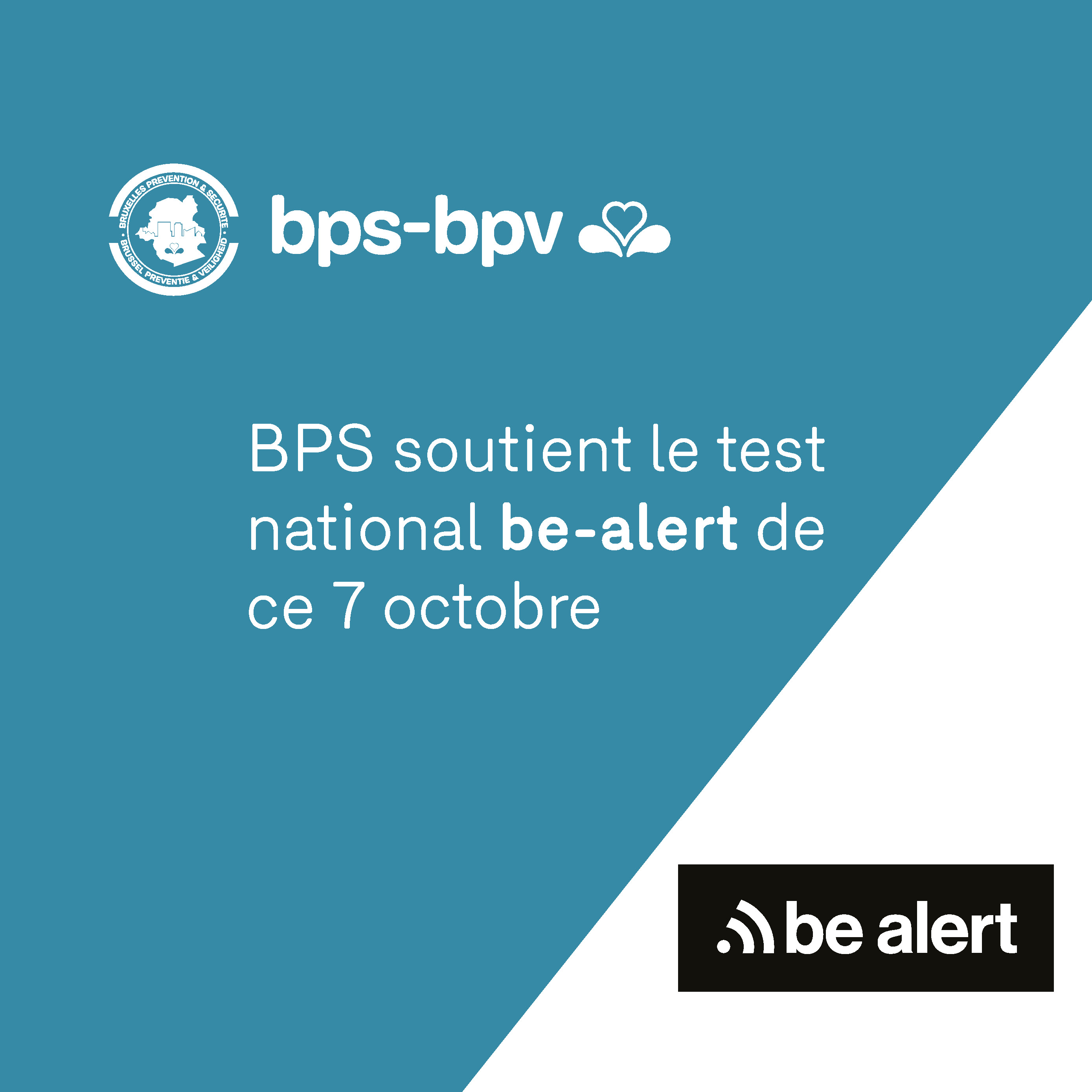 BPS soutient le test national BE-Alert de ce 7 octobre