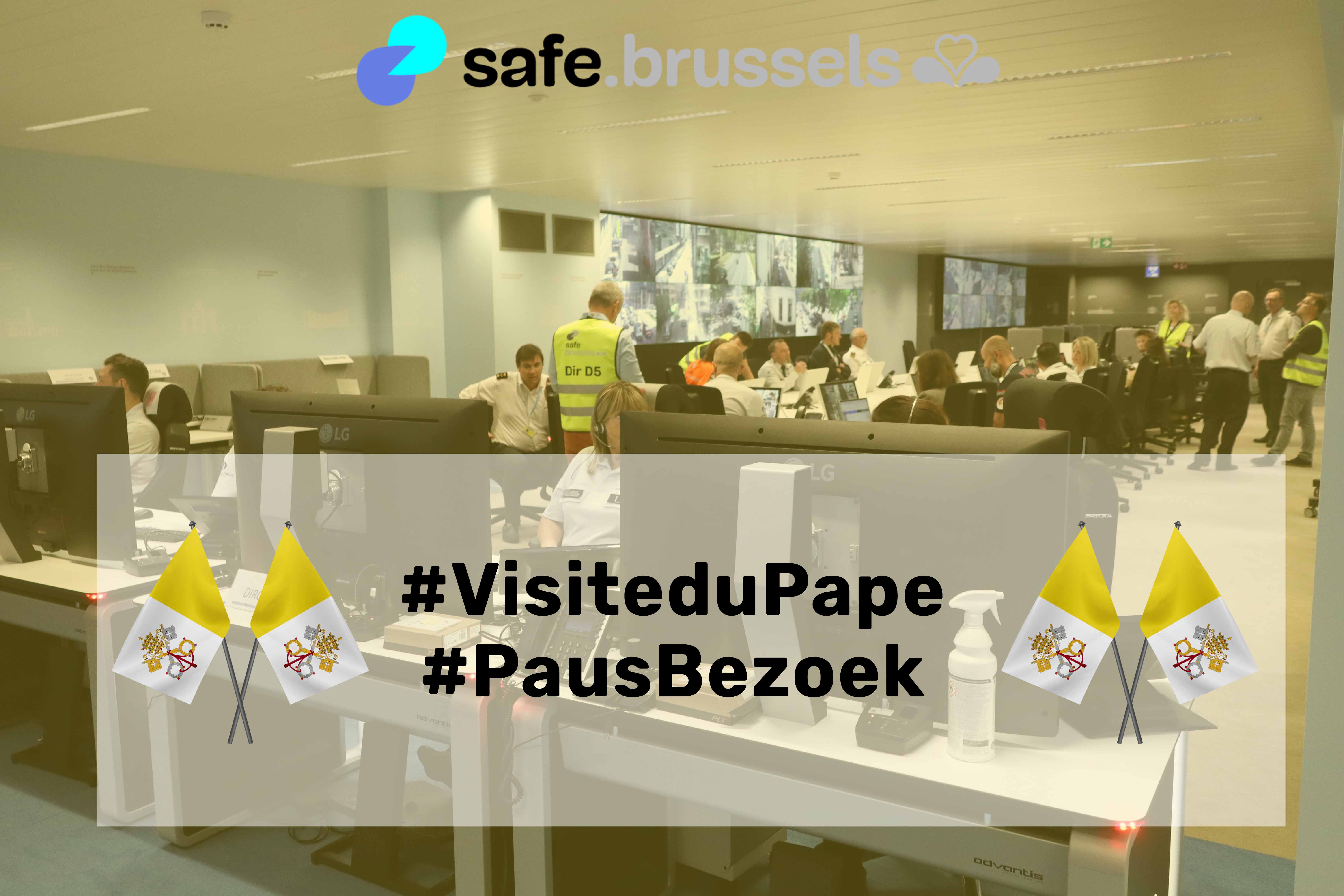 Les équipes de safe.brussels mobilisées pour la visite de Sa Sainteté le Pape François