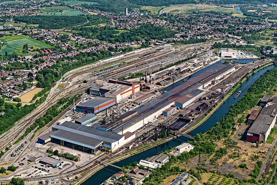 vue aérienne du site Aperam Chatelet