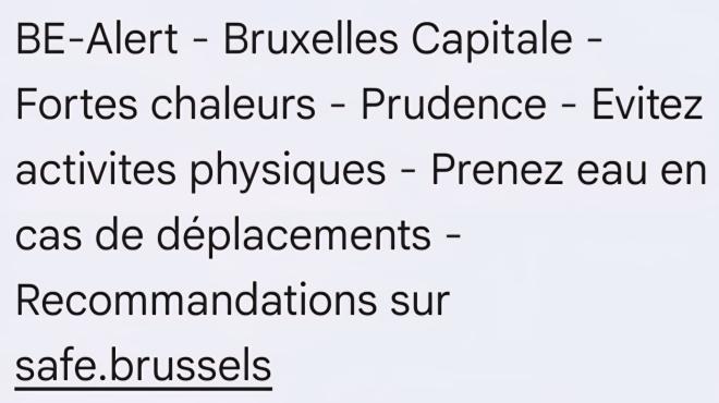 message be-alert du 28 juin